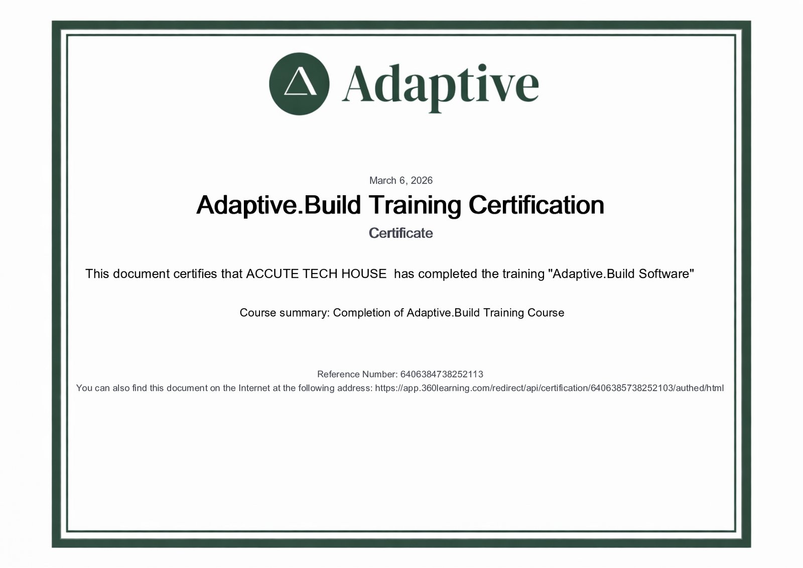 Adaptive.Build training certification