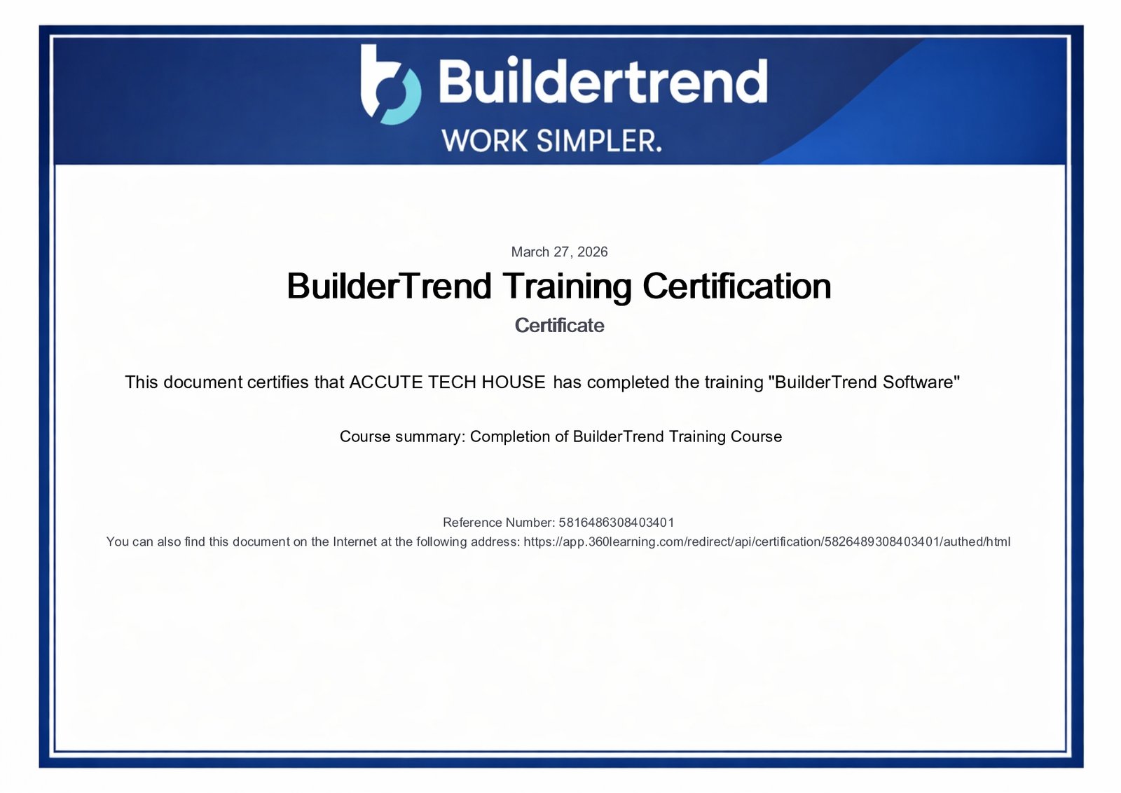 Buildertrend training certification